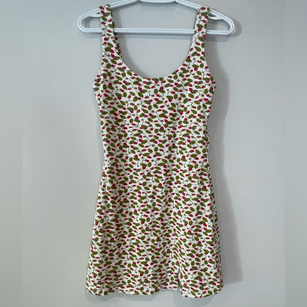 Brandy Melville White Dress with Strawberry Print